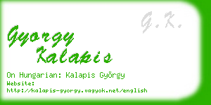 gyorgy kalapis business card