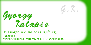 gyorgy kalapis business card